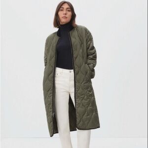 Long quilted liner jacket